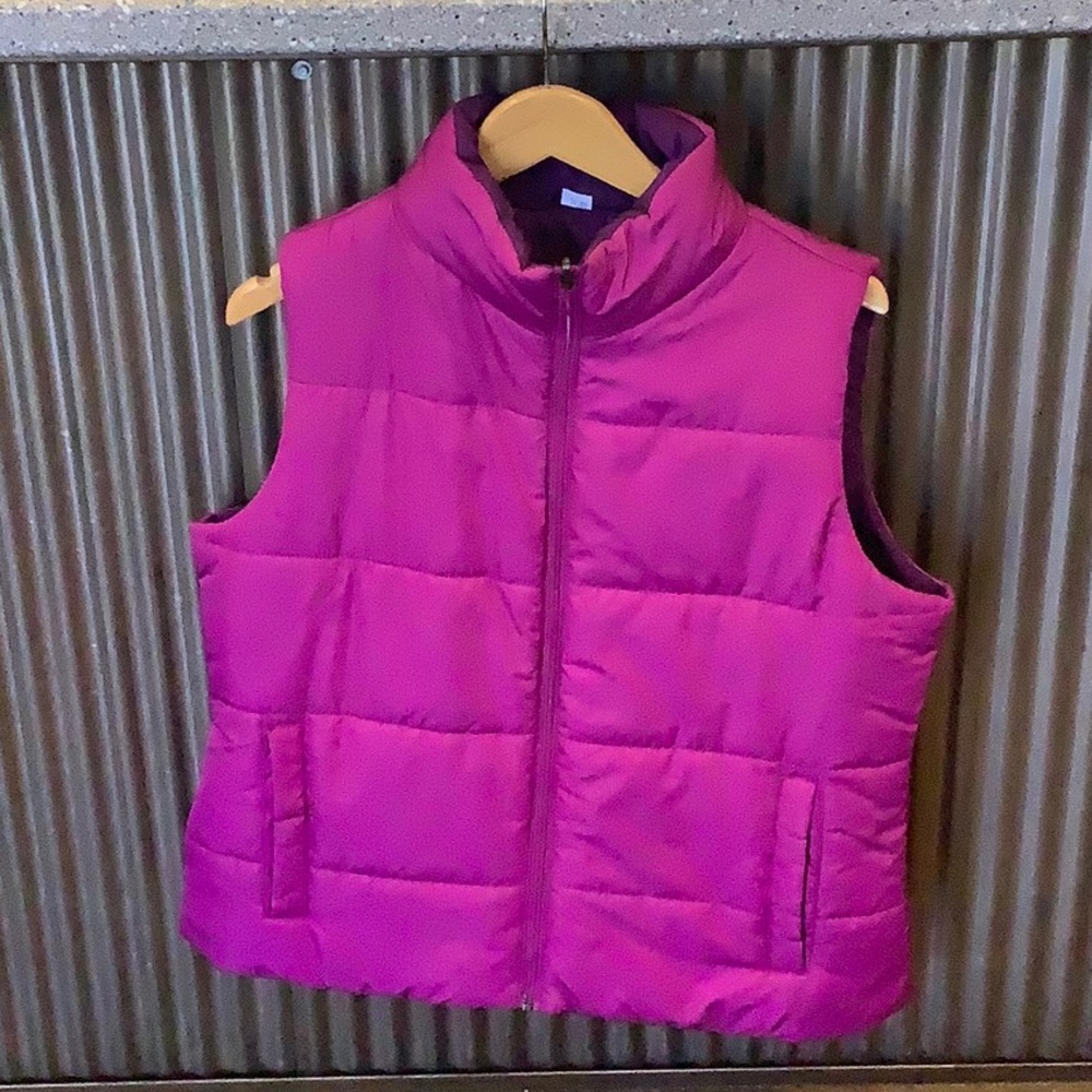 Womens reversible pink and purple vest